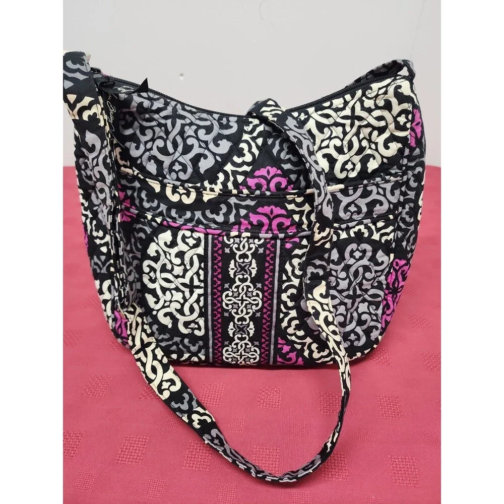 Vera Bradley Crossbody Bag  Canterbury Magenta Top Zip Adjustable Strap Retired